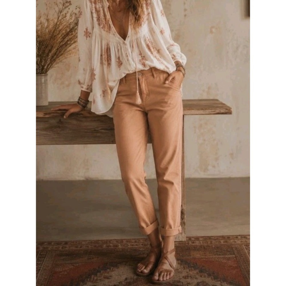 Sundance Terracotta Straight Leg Pants Size 8 Boho Country Cowgirl